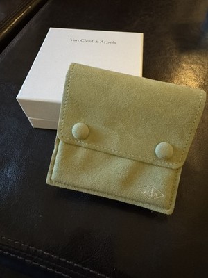 Van Cleef & Arpels Green Suede Jewelry Pouch w/ Box