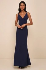 Lulus Melora Sleeveless Maxi Dress Blue Basic M