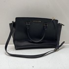 Michael Kors Black Saffiano Leather Satchel Handbag Gold Hardware — photo 1