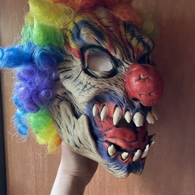 Killer Clown Mask USA made Vintage 1993 Be Something Studio full face wig latex