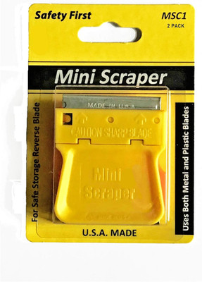 2 Original Mini Scraper with Metal Blade Carded U.S. Made Razor Scraper