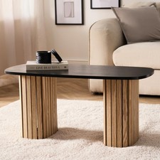 OHS Madison Coffee Table Ribbed Engineered Wood Side End Desk Home Decor