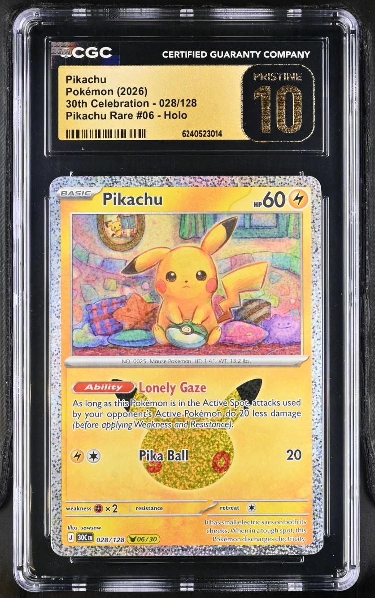 Pikachu Pokémon TCG Grade 10 Nintendo Individual Collectible Card