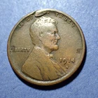 1914-S Lincoln cent  VG+  Planchet issue/CUD
