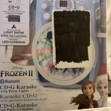 Disney Frozen MP3 Bluetooth Karaoke Machine with Party LED Lights Blue