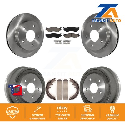 [Front+Rear] Brake Rotor Ceramic Pad & Drum Kit For 2000-2001 Dodge Ram 1500 RWD