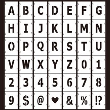 Alphabet Letter Stencils 4 inch, 42 Pcs Reusable Plastic Letter and Number Te...