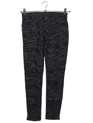 BLUE FIRE CO Röhrenhose Damen Hose Gr. DE 30 schwarz-hellgrau Casual-Look
