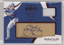 2020 Panini Immaculate Debut Moments Relics 2/49 Nick Solak #DM-NS Auto 4l3