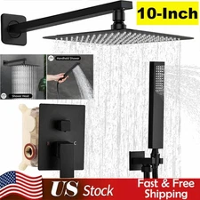 Shower Faucet Set w/Mixer Valve Kit Rainfall Shower Head Combo System Wall Mount