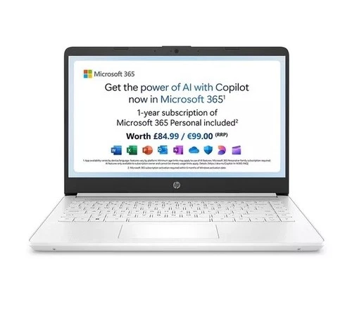 HP Stream 14s-dq0508sa 14" Laptop - Intel® Celeron®, 128 GB SSD, White
