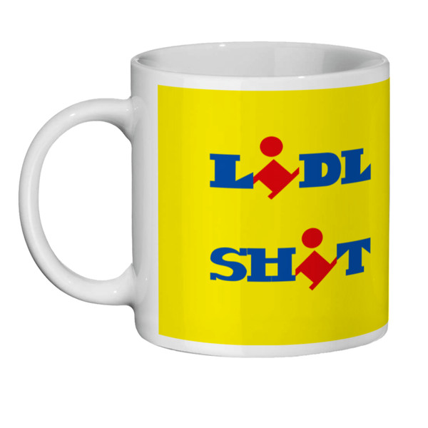 Taza Lidl Broma Divertida Regalo Cumpleaños Pequeño Sh*t Logo Té Café Taza Hijo Hija