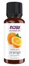NOW Foods Pure Orange Essential Oil 1oz. Bottle For Diffusers Burners