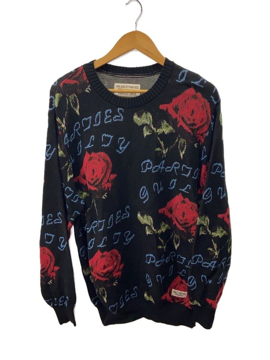 トップス WACKO MARIA COTTON KNIT SWEATER WACKO MARIA KNIT SWEATER (THICK S COTTON White ANIMAL Used