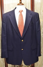 USA Hart Schaffner Marx 48 R navy blue gold button wool blazer sport coat w3j6*