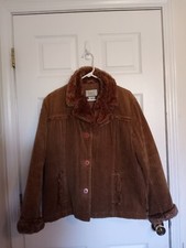 Womens Lei Brown Corduroy Coat Size Large