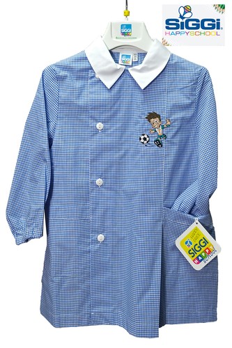 Grembiule scuola bambino asilo materna quadretti celeste SIGGI vari modelli - Picture 6 of 50