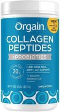 Grass Fed Orgain Collagen Peptides + Probiotics. Unflavored, 1.6 Pounds
