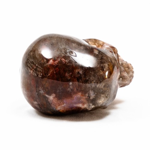 Calavera de cristal de cuarzo de fuego de hematita - piedra grande tallada a mano de cristal de 5" - Imagen 9 de 9