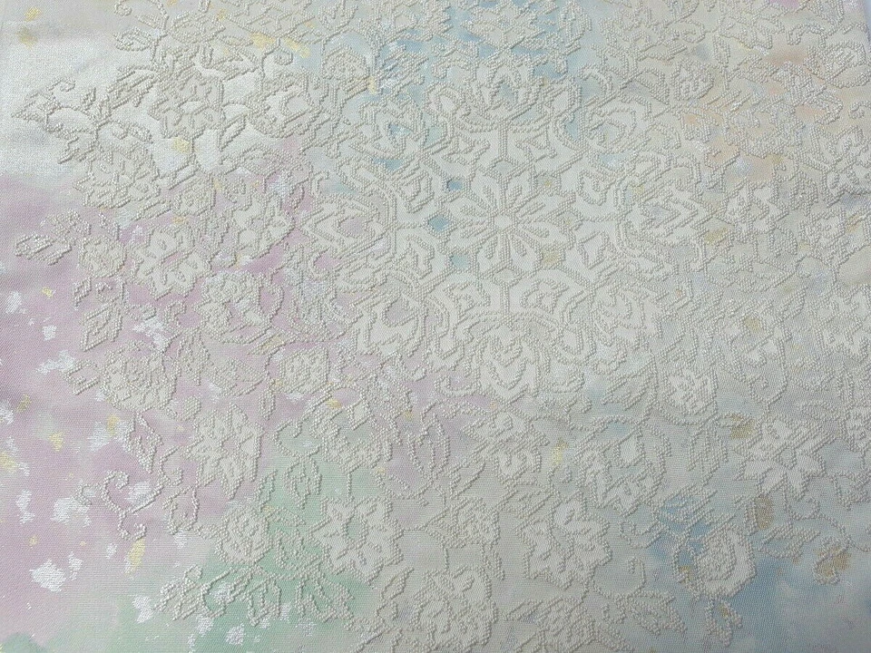 Cinturón japonés antiguo vintage brocado seda Fukuro Obi faja kimono textil chacha Foto 4 de 4