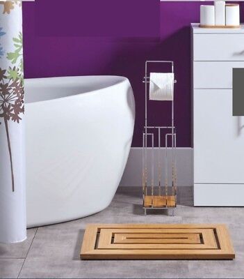 Luxury Rectangular Natural Wooden Anti Slip Bath Duck Board Bathroom Shower Mat
