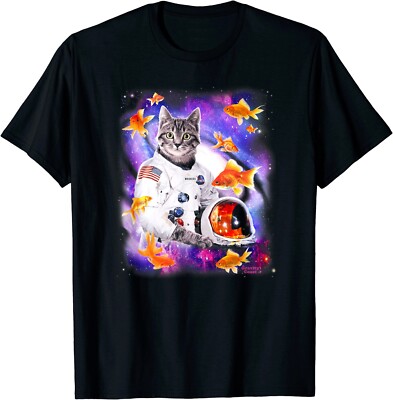 Cat Astronaut Catronaut Deep In Space Cosmic Kitty T-Shirt S-5XL  Gravity Coast
