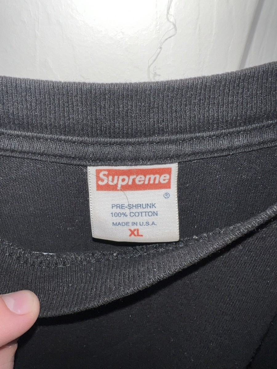 SUPREME PETER SAVILLE POCKET BLUE MONDAY T-SHIRT BLACK XL box logo