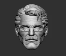 Detective / Commissioner Gordon Gotham PD custom head for 4" 6" 7" 12" DC figure