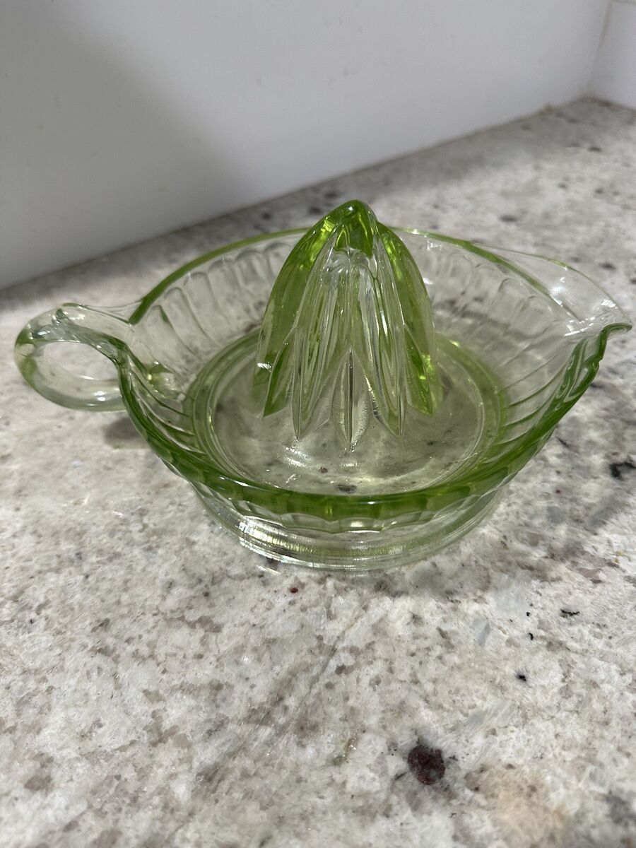 1930's Green Glass fruit reamer (AUT) 1930's Green Glass fruit reamer (AUT)