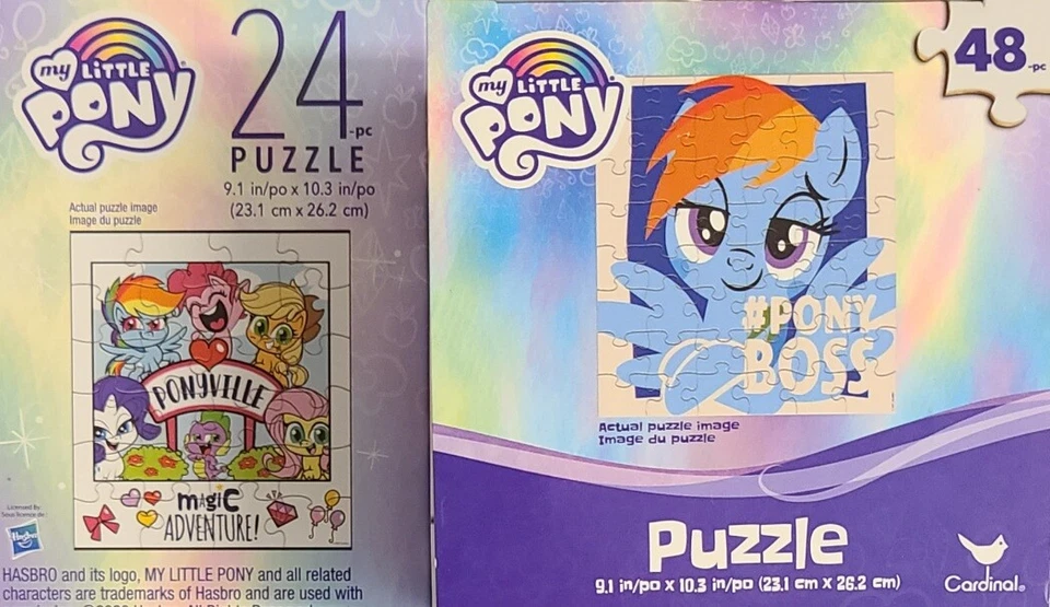 My Little Pony 拼图套装 24 件 48 件全新未拆封 — 第 2/2 张图片