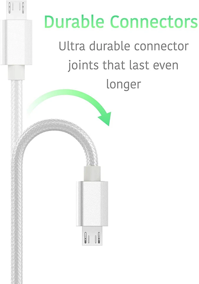 3X Micro USB Data Cable Cord Charger for Amazon Kindle Universal Charger Braided - Image 2 of 4