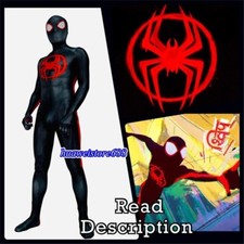 Adult Kids Spider Man Into the Spider-Verse Miles Costume Cosplay Jumpsuit