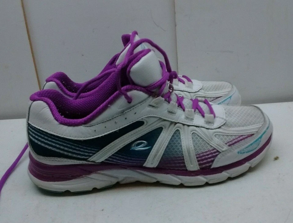 Easy Spirit  8.5W 39.5 White Purple Leather Athletic Sneaker Women Shoes - Image 2 of 4
