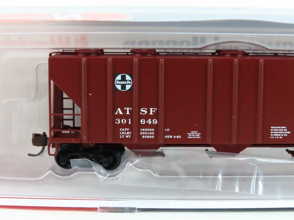 N Scale BLMA Models 11081 ATSF Santa Fe 3-Bay Covered Hopper #301649 - Image 2 of 4