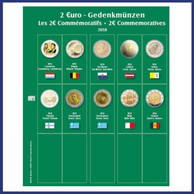 Premium Münzblatt 2 Euro des Jahres 2018 Blatt 22 für Album 7341