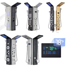 Shower Panel Tower System LED Rain Waterfall Massage Jet Spraye Stainless Steel