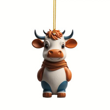 Acrylic Cow Car Ornament, Backpack Accessory - New