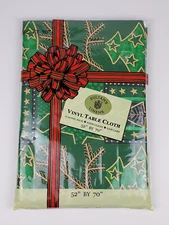 Sultan's Linens Christmas Vinyl Table Cloth 52" x 70" Flannel Back 