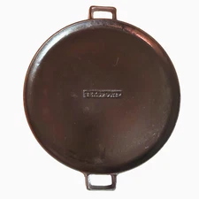 TEXSPORT 14 Inch Cast Iron Reversible Pan Skillet Cooking Grilling High Quality!