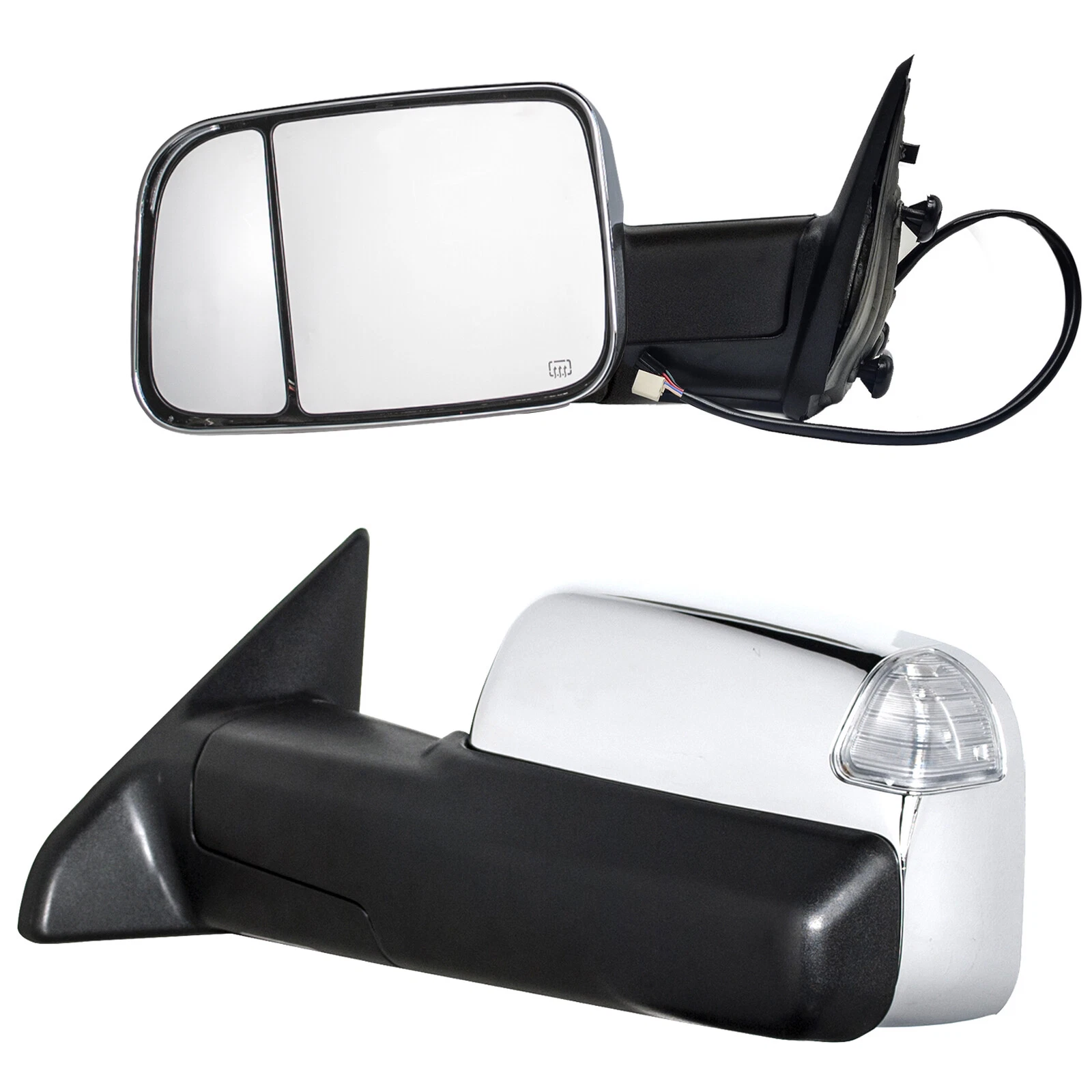 Towing Mirrors Fit 2011 2012 2013 2014 Ram 1500 2500 Power Heated Sensor Chrome
Opens in a new windo