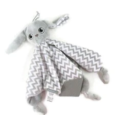 Booginhead Rabbit Lovey Flop Eared Bunny Security Baby Blanket Teether Gray 12in