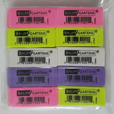Artist & School Pencil Erasers Pack of 20 Neon Colors Baumgartens Latex-Free New
