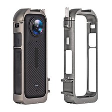 Aluminium Mount Frame Cage Metal Case Cover with 2-Cold Shoes for Insta360 X4