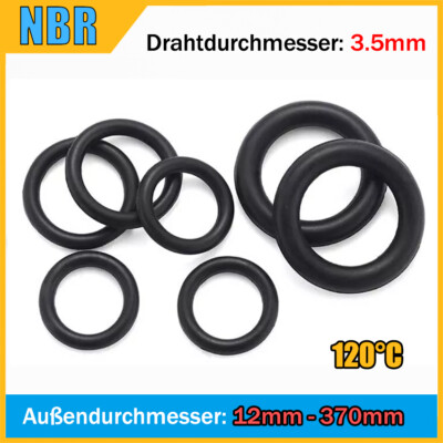 3.5mm Querschnitt Nitrilkautschuk O-Ring-Dichtungen NBR Ölbeständig OD 12-370mm