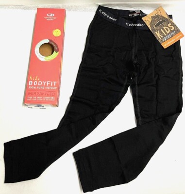 Icebreaker Jr Oasis 200 Merino Wool Base Layer Pants NWT Size 1 or 2 Little Kids