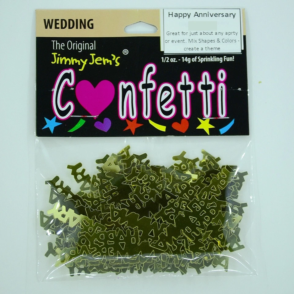 Palabra de confeti feliz aniversario - 3 colores - 2 piezas o 1/2 libras - ENVÍO GRATUITO Foto 2 de 4