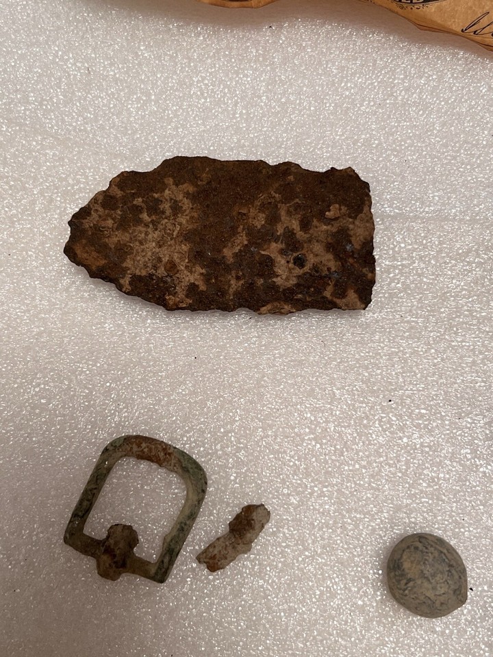 Dug Civil War Lot Cannon Ball Fragment, Bullets, Buckle, Spencer