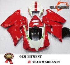 For 96-02 Ducati 916 996 748 Red White ABS Injection Mold Bodywork Fairing Kit