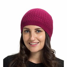 Over-the-Ear Kufi Beanie with ZigZag Knit in Solid Colors