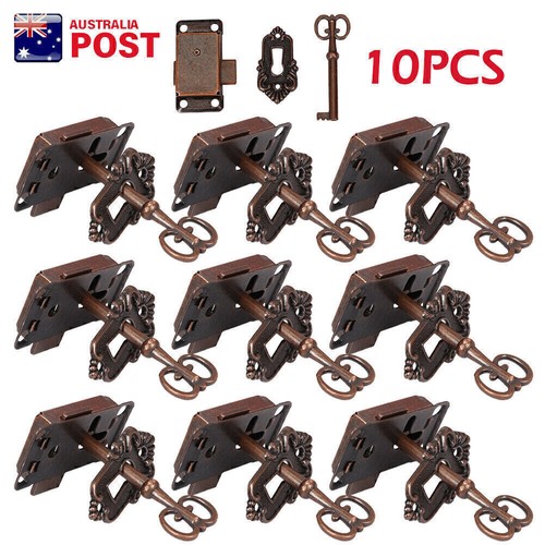 2/4/10X Vintage Door Lock Set Key Decorative Cover Curio
